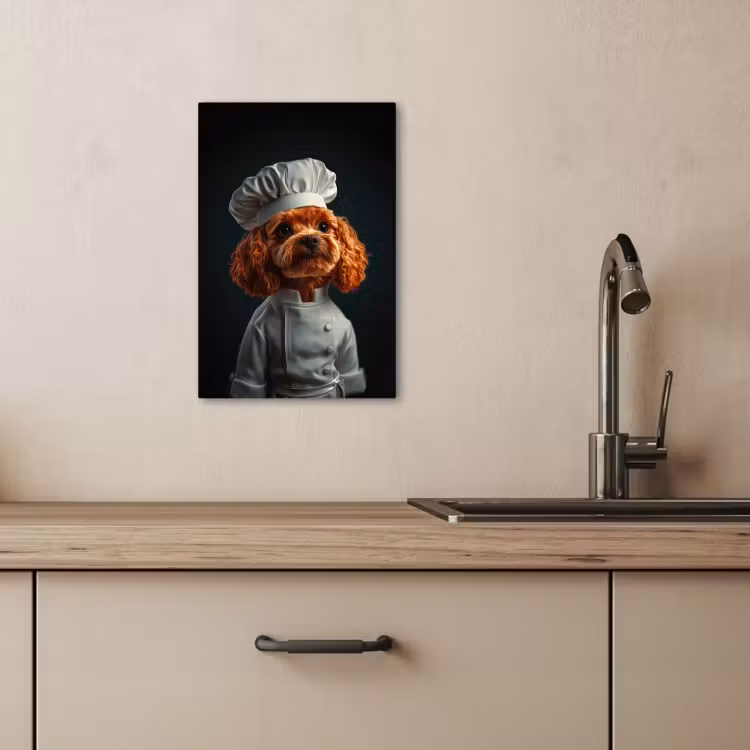Canvas schilderij - Bruin - Kok - Hondje — 4