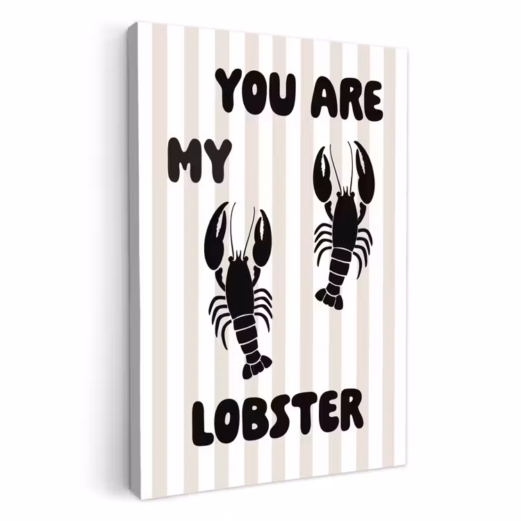 Canvas schilderij - Lobster - Beige - Minimalistisch — 1