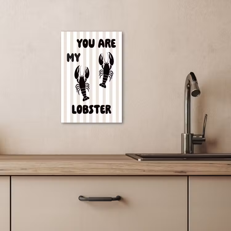 Canvas schilderij - Lobster - Beige - Minimalistisch — 3