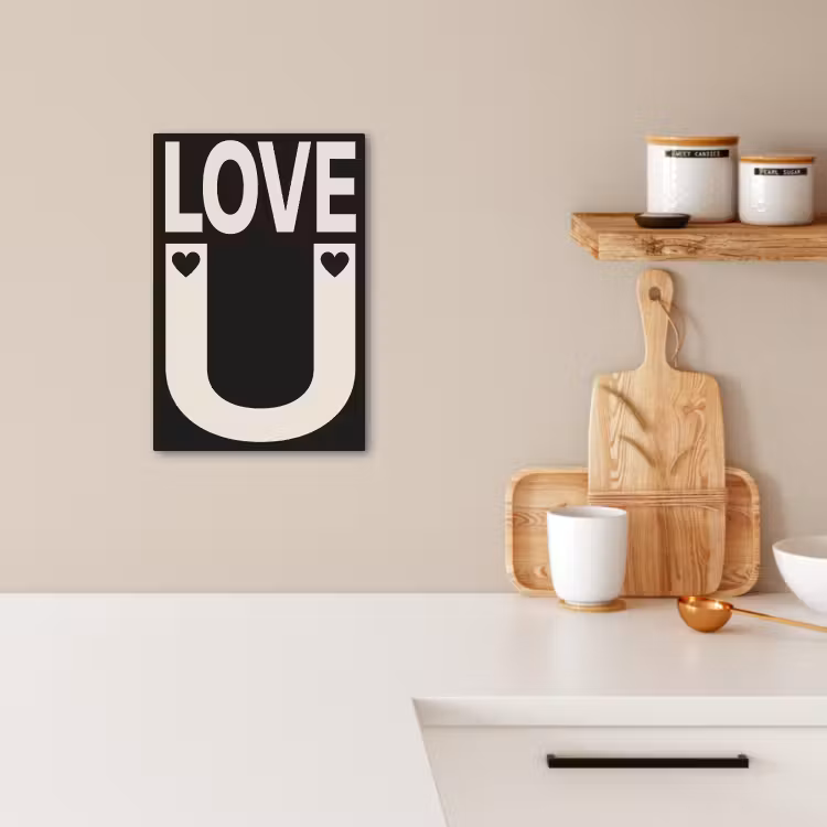 Canvas schilderij - Love - Zwart - Minimalistisch — 4