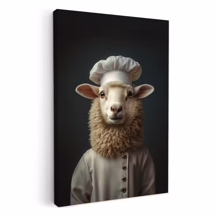 Canvas schilderij - Schaap - Wol - Kok — 1