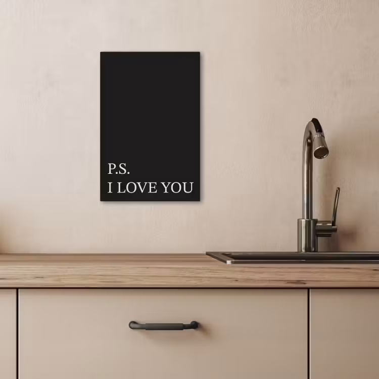 Canvas schilderij - Zwart - Minimalistisch - Valentijn — 3
