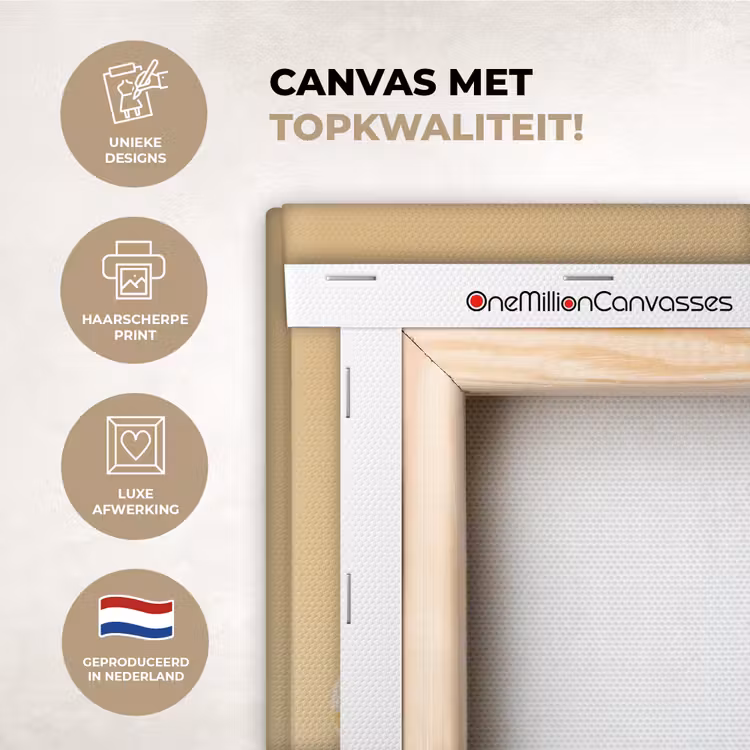 Canvas schilderij - Donut - Romig - Poedersuiker - Beige — 2