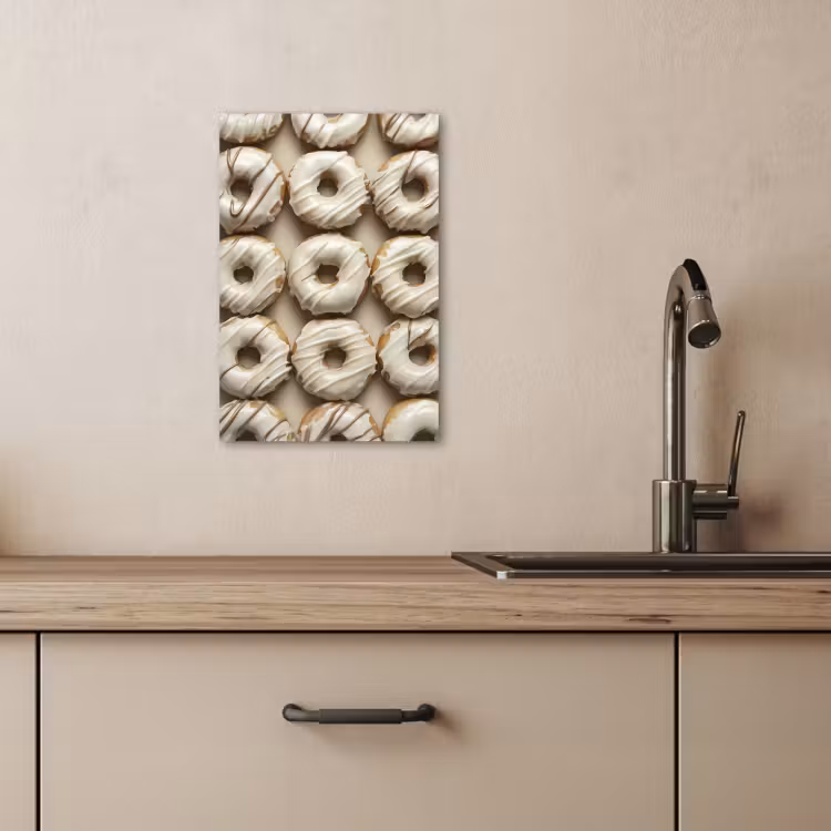 Canvas schilderij - Donuts - Chocolade - Wit - Beige — 2