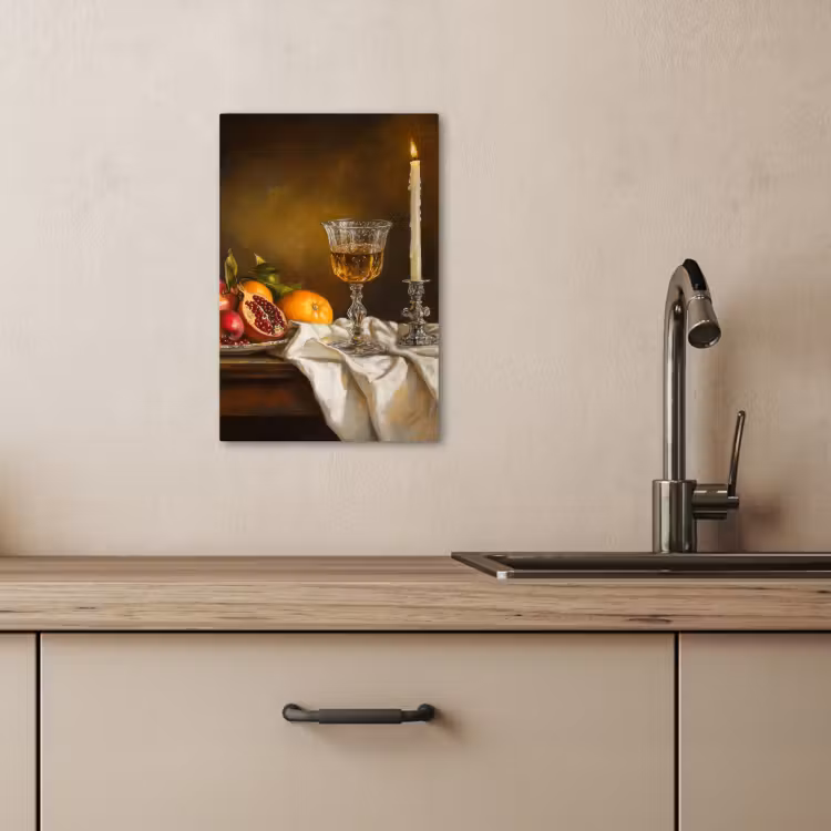 Canvas schilderij - Fruit - Stilleven - Wijn - Kaars — 3