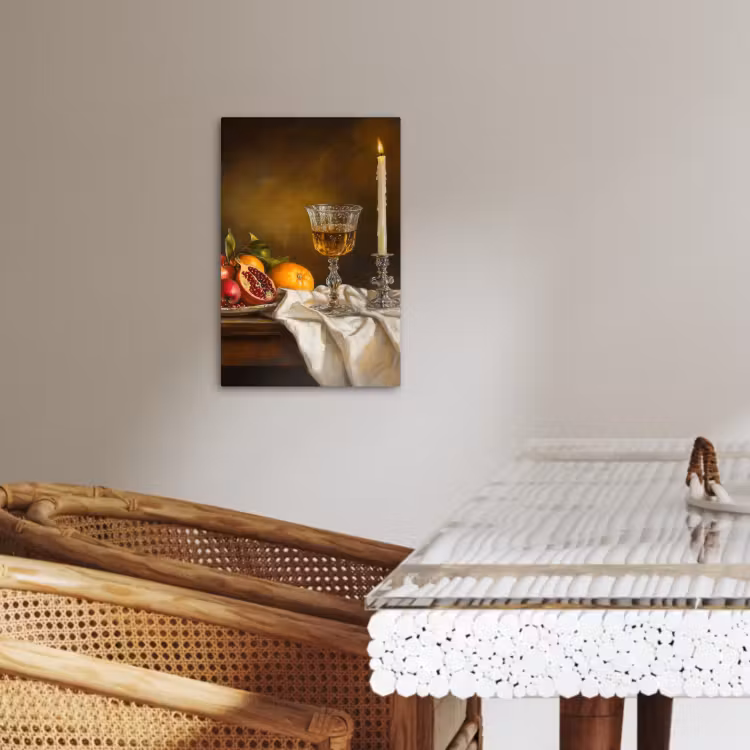 Canvas schilderij - Fruit - Stilleven - Wijn - Kaars — 4