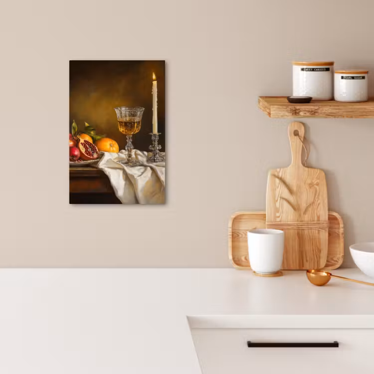 Canvas schilderij - Fruit - Stilleven - Wijn - Kaars — 5