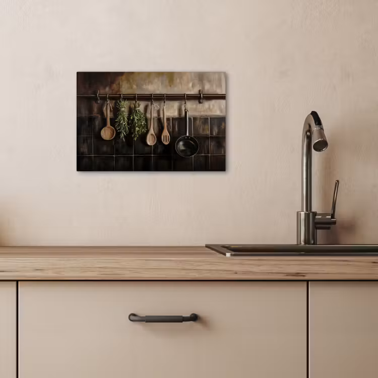 Canvas schilderij - Keukengerei - Rustiek - Tegels - Kruiden — 4
