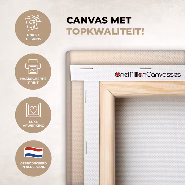 Canvas schilderij - Koffie - Melkschuim - Lach - Beige — 5