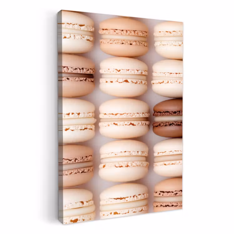 Canvas schilderij - Macarons - Beige - Bruin — 3