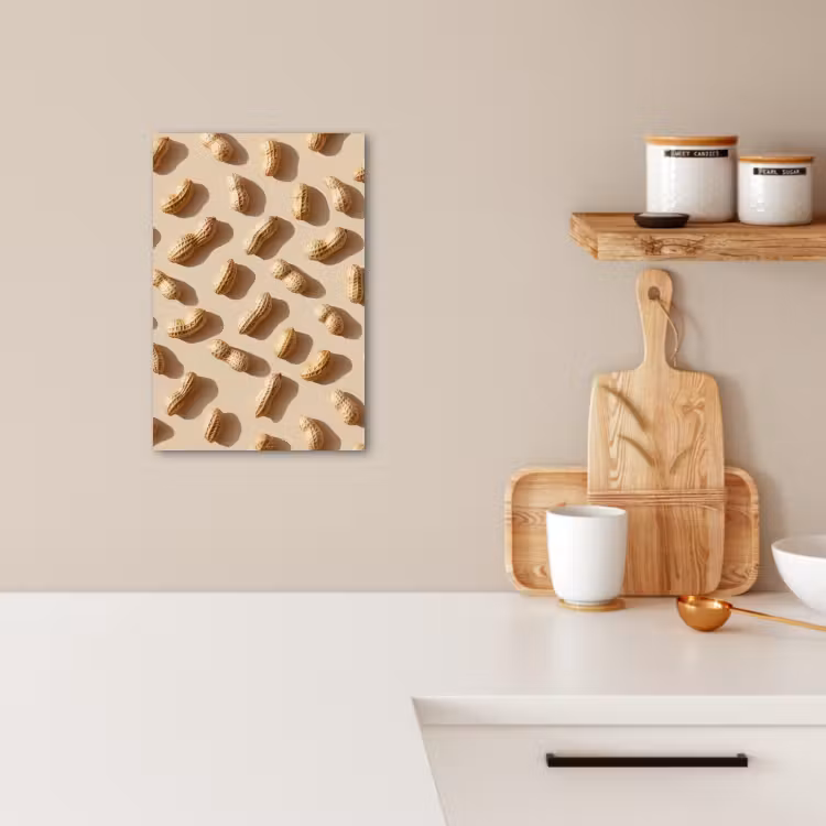 Canvas schilderij - Pinda's - Patroon - Beige — 1
