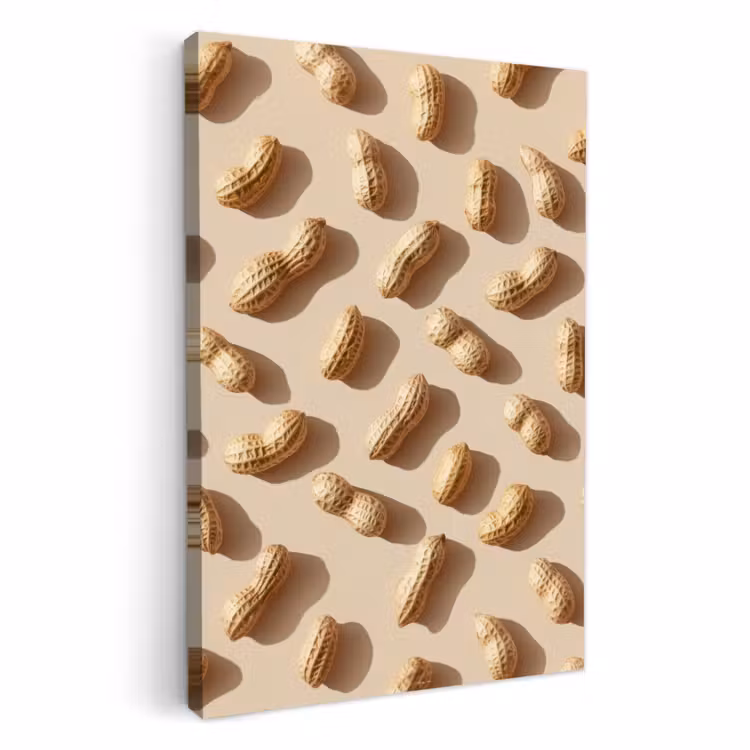 Canvas schilderij - Pinda's - Patroon - Beige — 3
