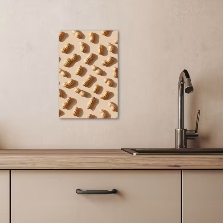 Canvas schilderij - Pinda's - Patroon - Beige — 4