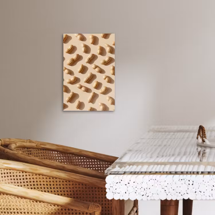 Canvas schilderij - Pinda's - Patroon - Beige — 5