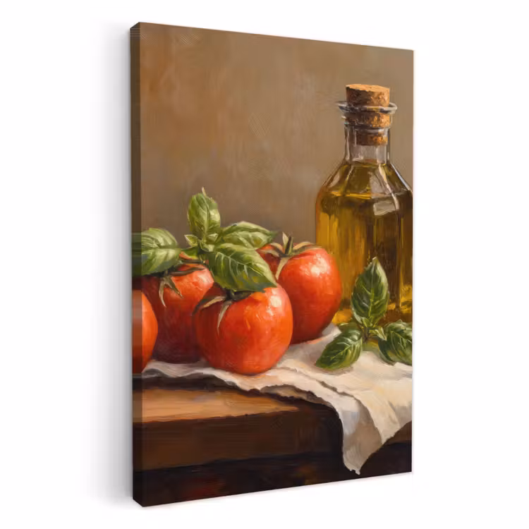 Canvas schilderij - Tomaten - Olijfolie - Stilleven — 2
