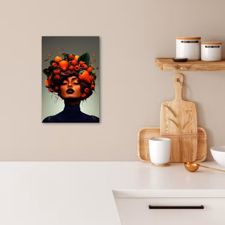 Canvas schilderij - Vrouw - Chocolade - Frambozen - Aardbeien - Koekjes — 4