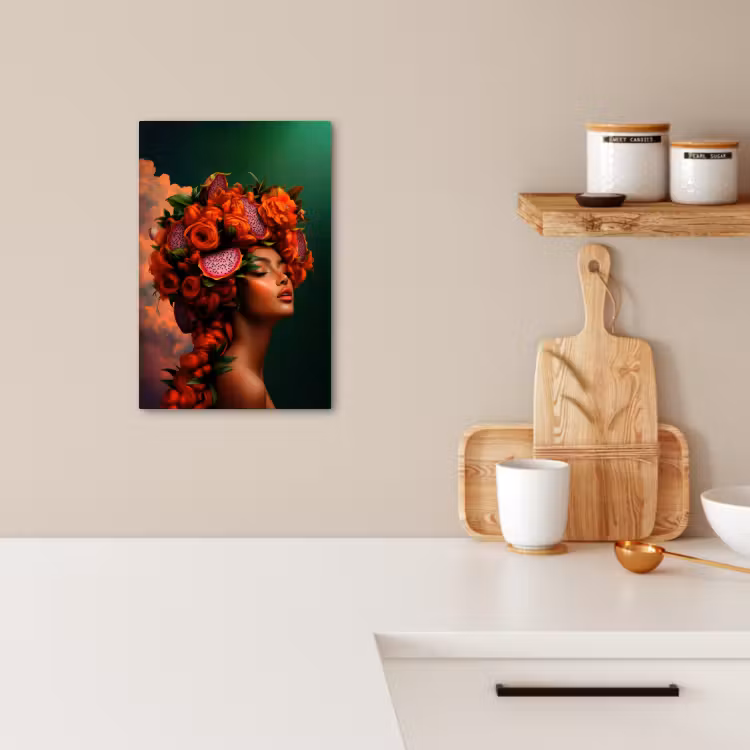 Canvas schilderij - Vrouw - Drankenfruit - Rozen — 3