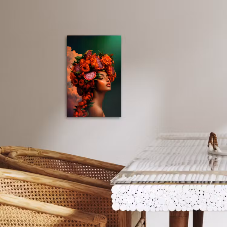 Canvas schilderij - Vrouw - Drankenfruit - Rozen — 4
