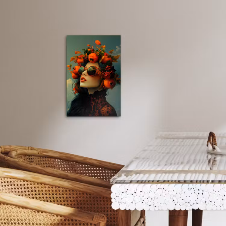 Canvas schilderij - Vrouw - Granaatappel - Herfst - Zonnebril — 4