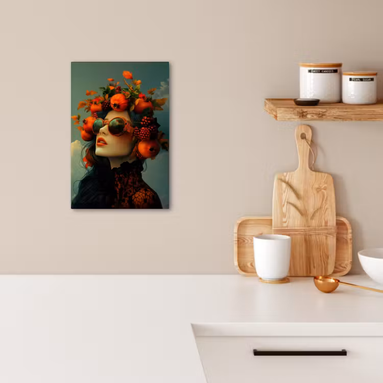 Canvas schilderij - Vrouw - Granaatappel - Herfst - Zonnebril — 5