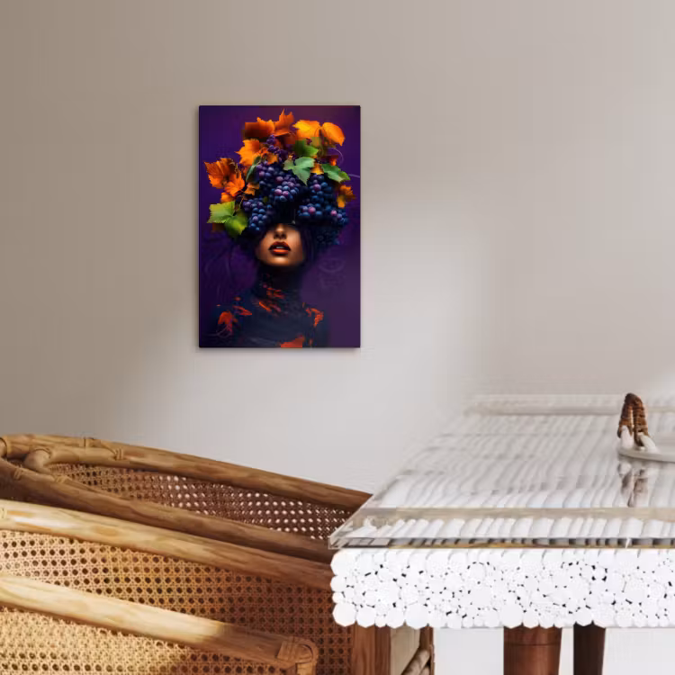 Canvas schilderij - Vrouw - Paars - Druiven — 3
