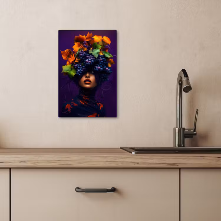 Canvas schilderij - Vrouw - Paars - Druiven — 5