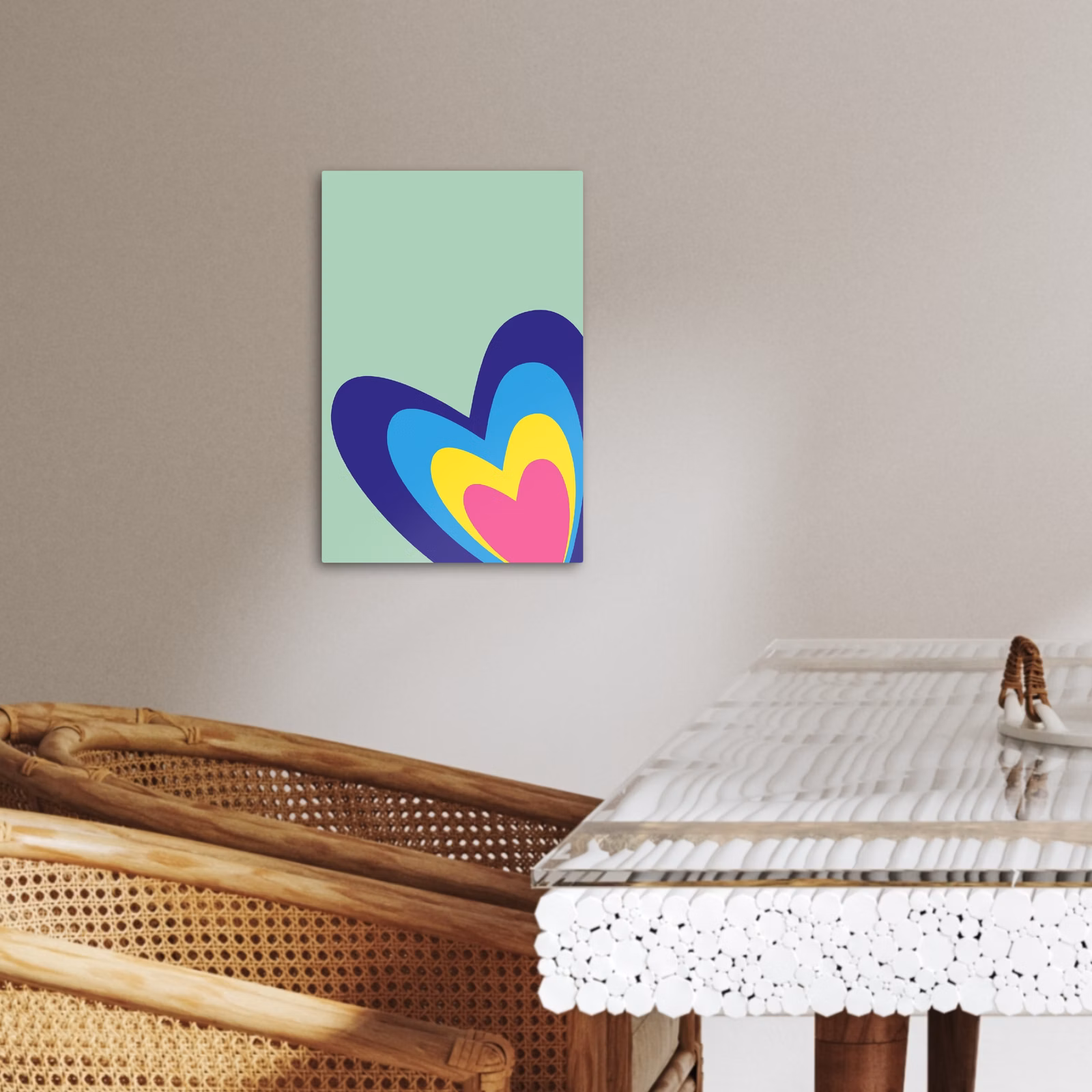 Canvas schilderij - Hartjes - Kleurrijk - Valentijn — 1