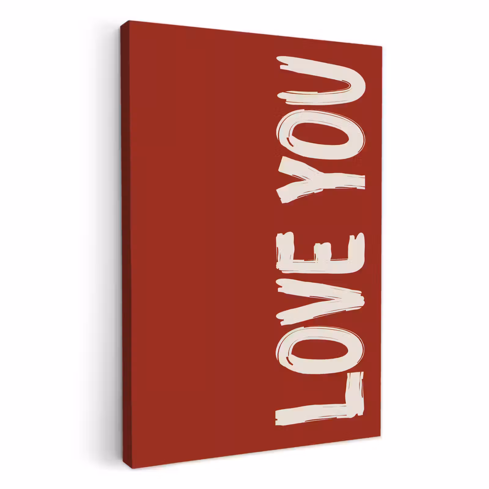 Canvas schilderij - Schuin - Loveyou - Rood — 1