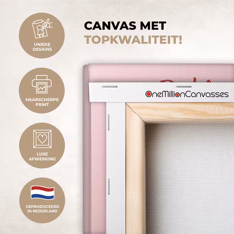 Canvas schilderij - Kat - Hart - Tekst - Valentijn — 2