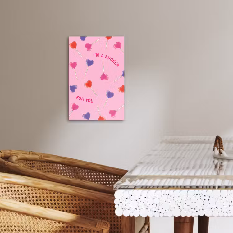 Canvas schilderij - Lolly - Valentijn - Illustratie - Snoep — 5