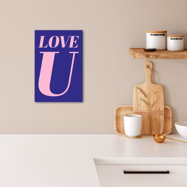 Canvas schilderij - Love - Blauw - Valentijn — 4