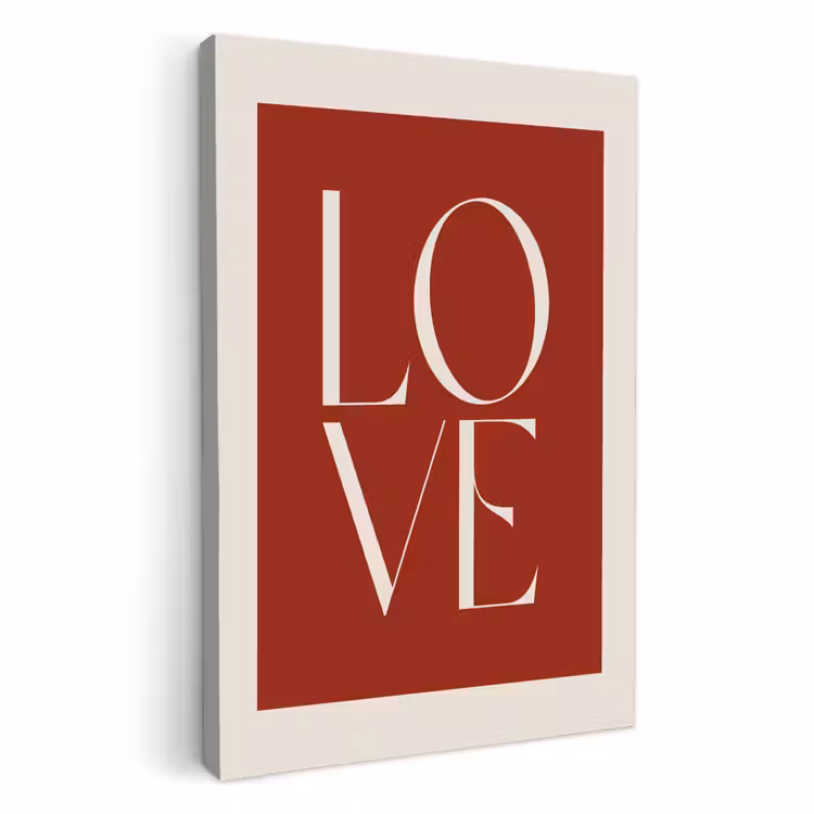 Canvas schilderij - Love - Rood - Minimalistisch — 1