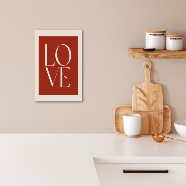 Canvas schilderij - Love - Rood - Minimalistisch — 3