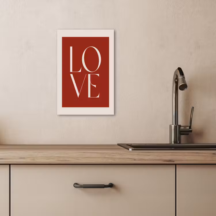 Canvas schilderij - Love - Rood - Minimalistisch — 5