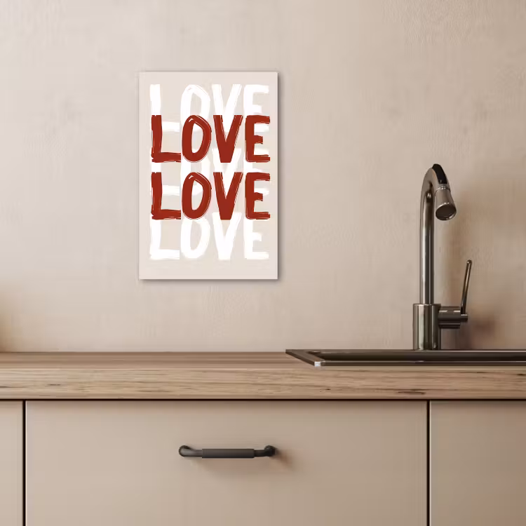 Canvas schilderij - Love - Rood - Tekst — 4