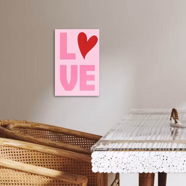 Canvas schilderij - Love - Roze - Hart - Valentijn — 5