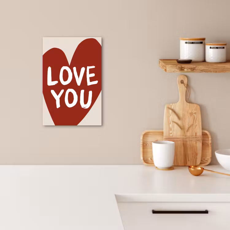 Canvas schilderij - Loveyou - Hart - Rood — 3