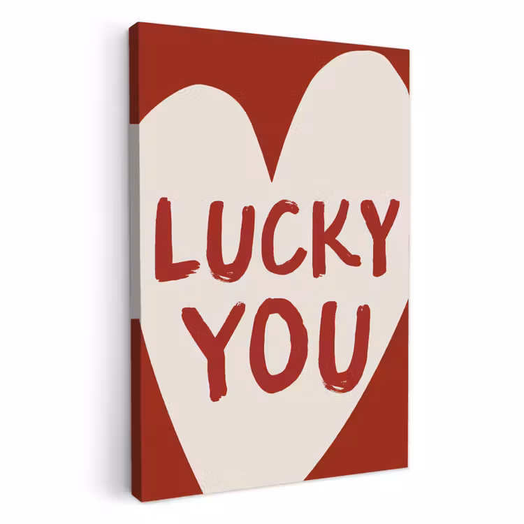 Canvas schilderij - Lucky - Hart - Rood — 1