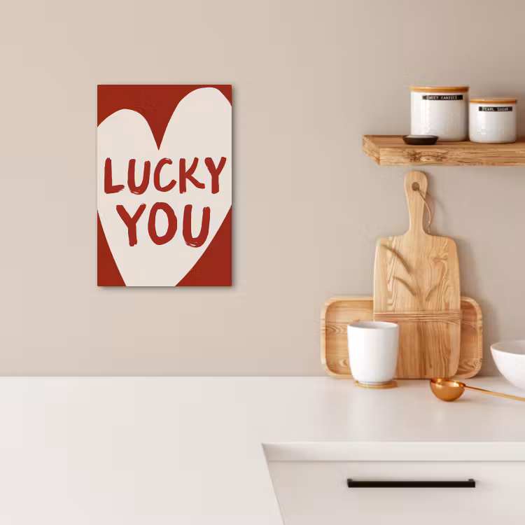 Canvas schilderij - Lucky - Hart - Rood — 3