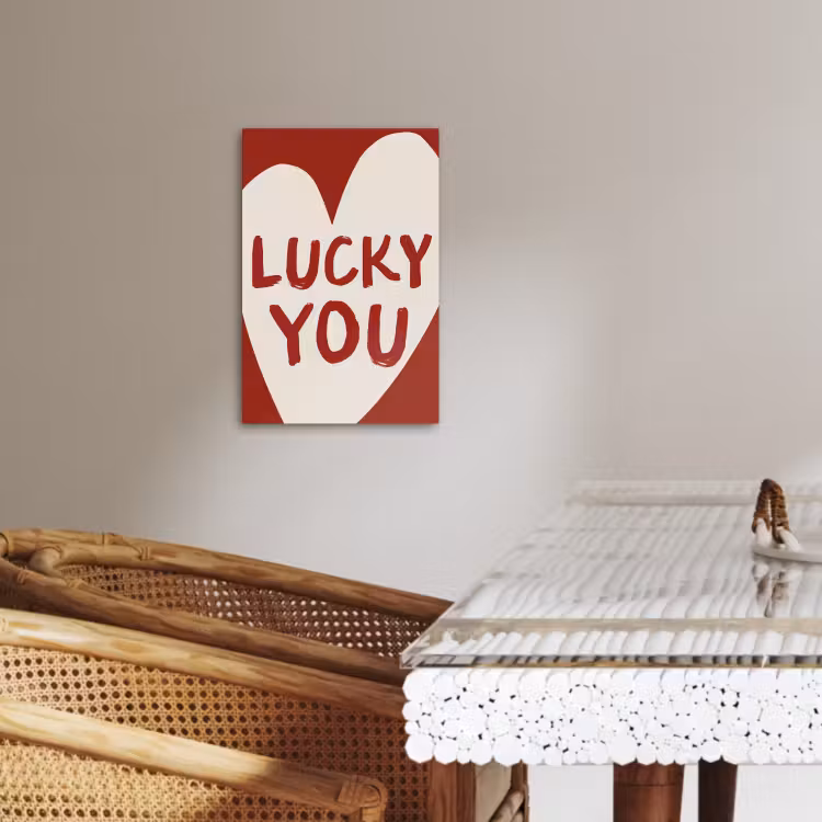 Canvas schilderij - Lucky - Hart - Rood — 4