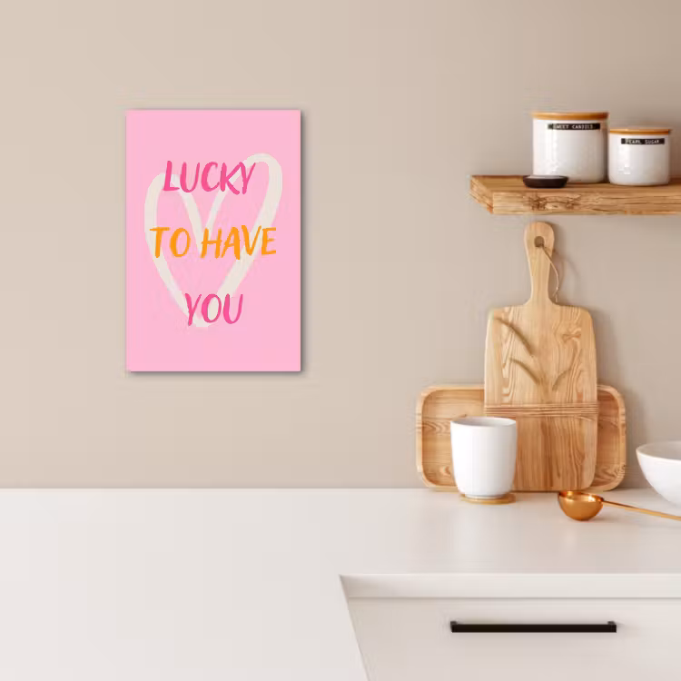 Canvas schilderij - Lucky - Love - Valentijn - Roze — 3