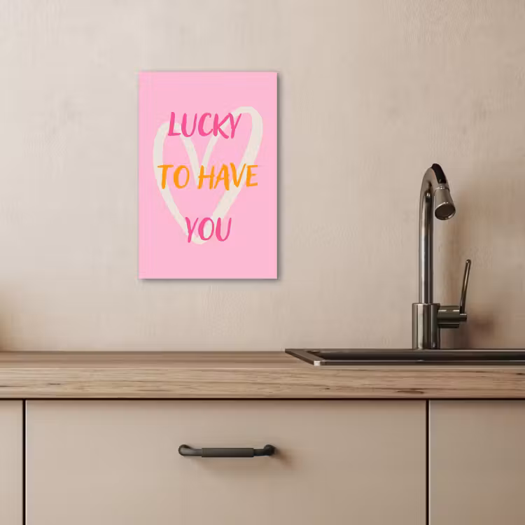 Canvas schilderij - Lucky - Love - Valentijn - Roze — 5
