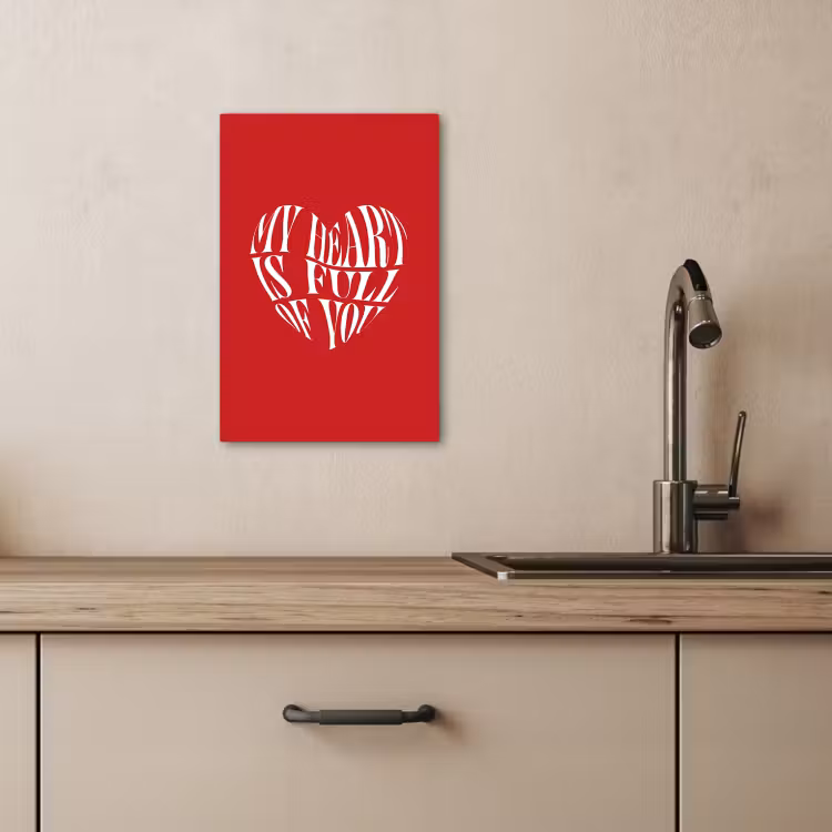 Canvas schilderij - Rood - Hart- Tekst - Valentijn — 3