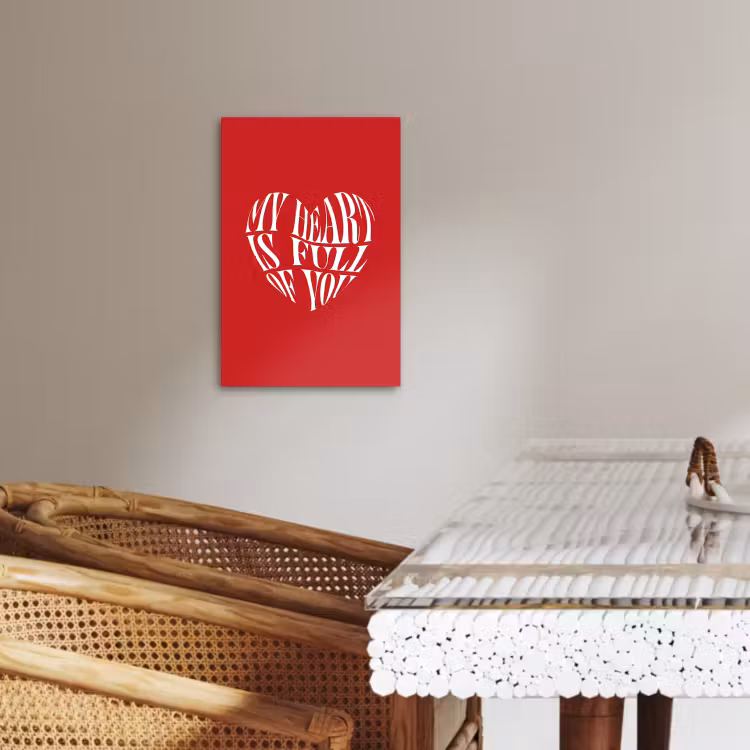 Canvas schilderij - Rood - Hart- Tekst - Valentijn — 4