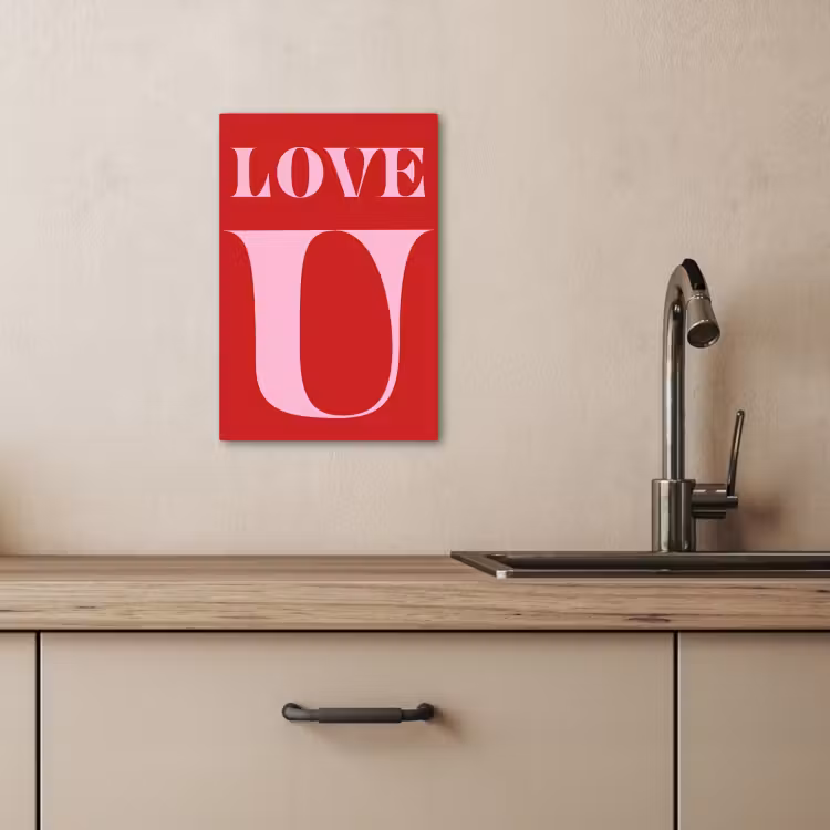 Canvas schilderij - Rood - Love - Valentijn - Roze — 4