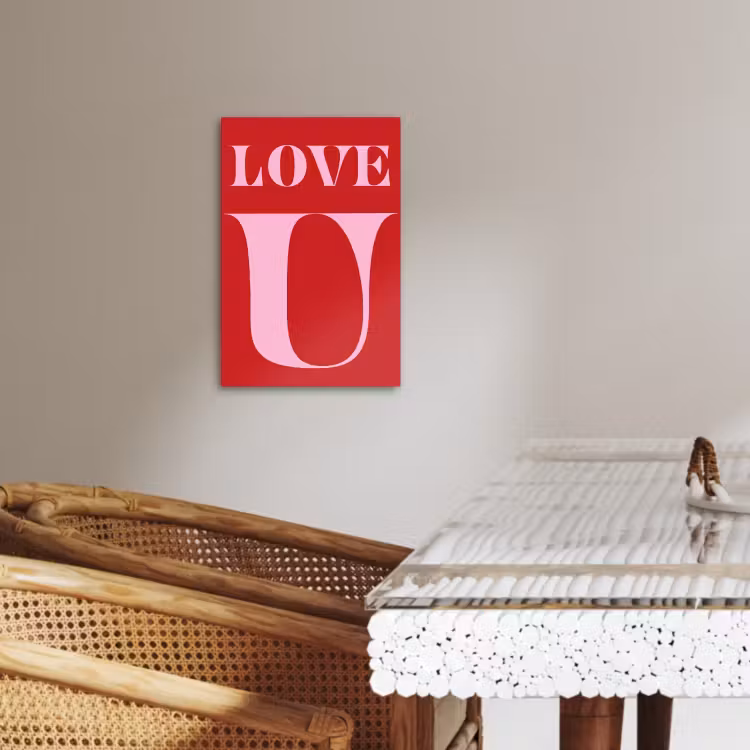 Canvas schilderij - Rood - Love - Valentijn - Roze — 5