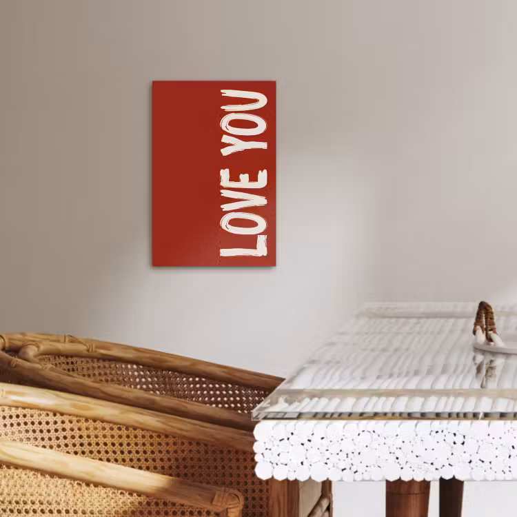 Canvas schilderij - Schuin - Loveyou - Rood — 4