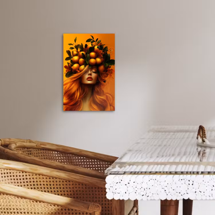 Canvas schilderij - Vrouw - Citroenen - Bloesem - Geel — 5
