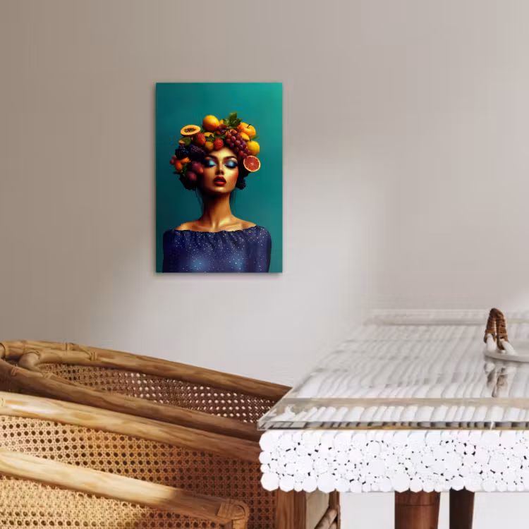 Canvas schilderij - Vrouw - Hoodtooi - Tropisch - Fruit - Druiven — 4