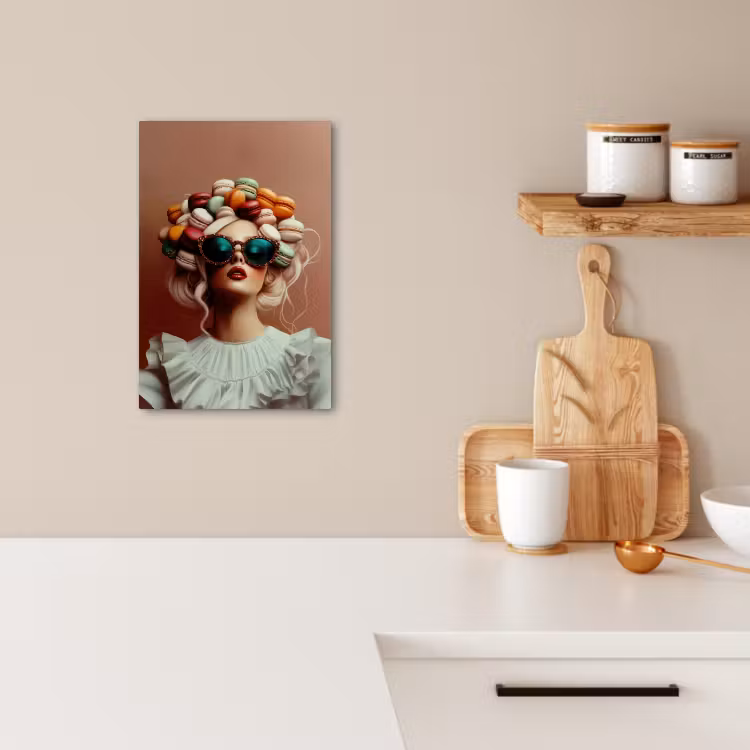 Canvas schilderij - Vrouw - Macarons - Bril — 3